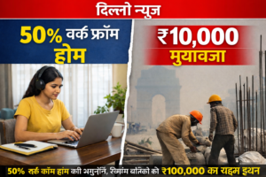 दिल्ली सरकार ने 50% वर्क फ्रॉम होम की अनुमति दी, GRAP के तहत निर्माण श्रमिकों को ₹10,000 मुआवज़ा