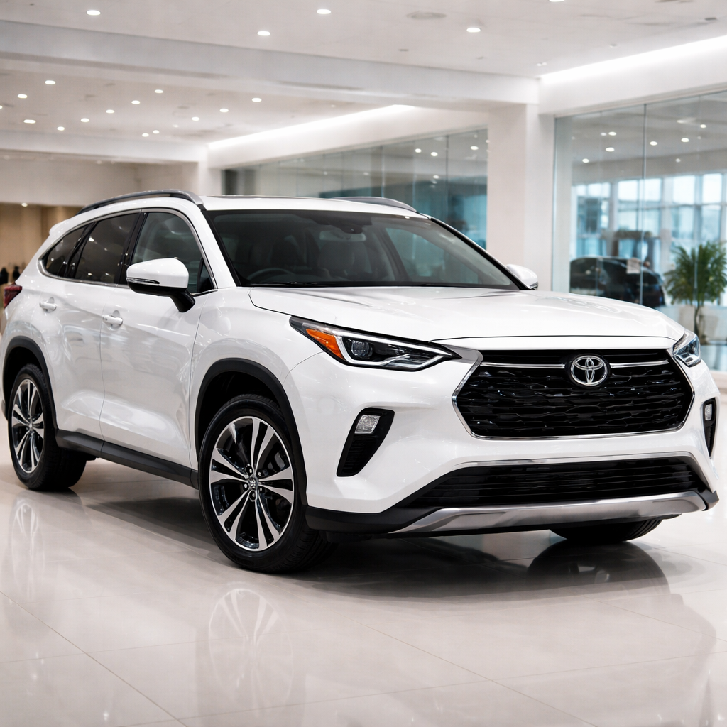 2026 टोयोटा हाईलैंडर प्रीमियम SUV का शो रूम स्टाइल एक्सटीरियर