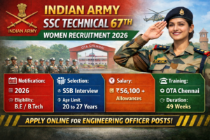 Indian Army SSC Technical 67th Women Recruitment 2026