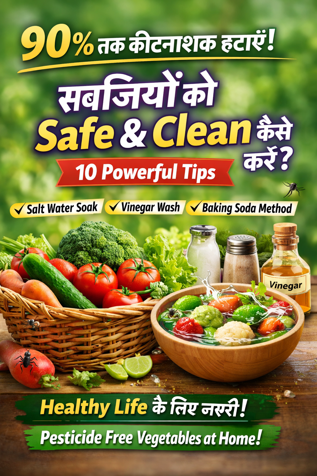 घर पर सब्जियों से pesticides कैसे हटाएं – vegetables cleaning tips at home