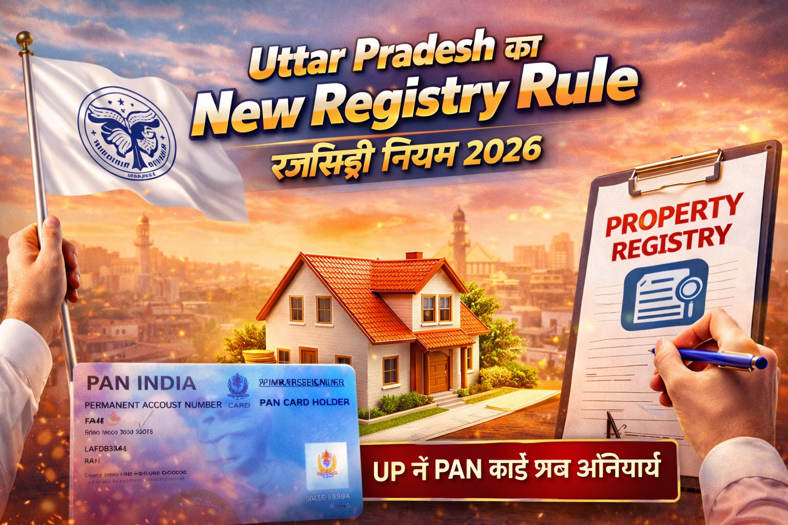 Uttar Pradesh new property registry rule 2026, PAN card mandatory for property registration in UP, digital land registry process